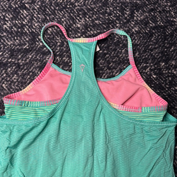 Ivivva by Lululemon 10/12 neon yellow, teal blue  and pink built in bra - Picture 14 of 16